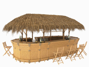 Bamboo tiki bar furniture Modelo 3D