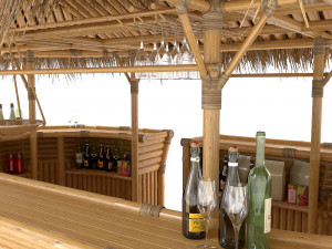 Bamboo tiki bar furniture 3D Model