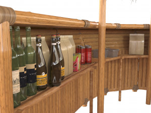 Bamboo tiki bar furniture 3D Model