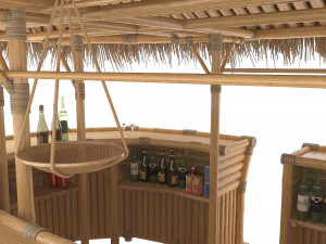 Bamboo tiki bar furniture 3D Model