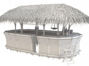 Bamboo tiki bar furniture 3D Model