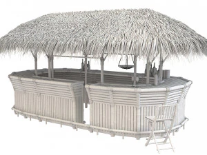Bamboo tiki bar furniture 3D Model