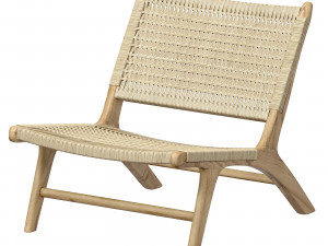 Kave Home Beida solid teak armchair 3D मॉडल