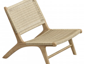 Kave Home Beida solid teak armchair 3D 模型