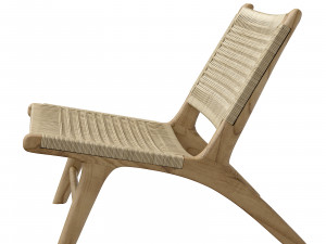 Kave Home Beida solid teak armchair 3D 模型