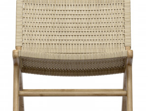 Kave Home Beida solid teak armchair 3D 模型