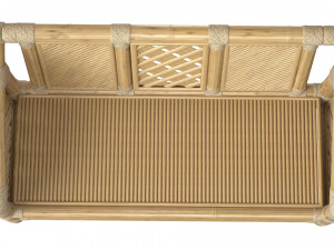 Wooden roped bamboo bench Modelo 3D