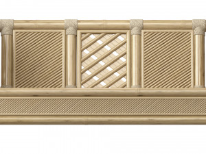 Wooden roped bamboo bench Modelo 3D