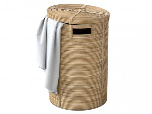 Wicker bamboo decor bathroom set 01 3D Model