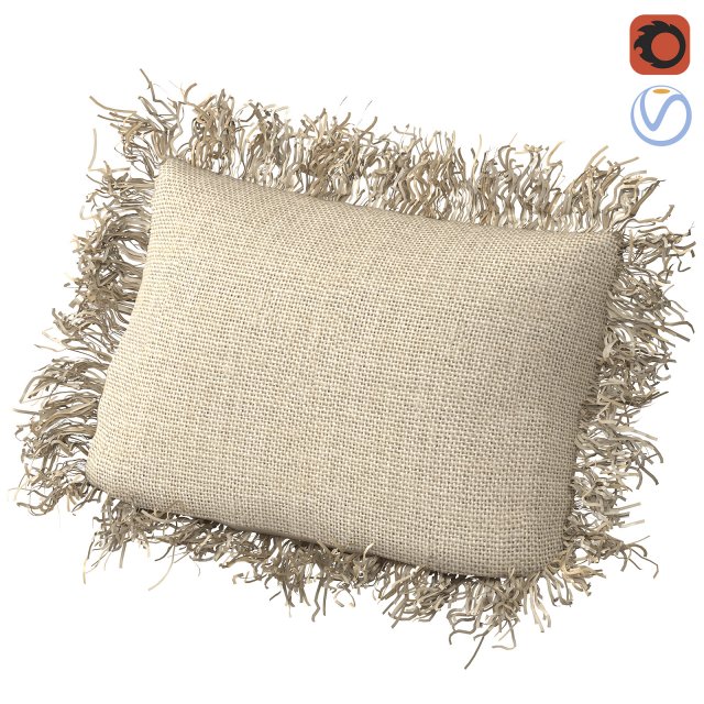 Rafia wiker decor pillow 01 Modelo 3D .c4d .max .obj .3ds .fbx .stl .blend 