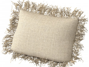 Rafia wiker decor pillow 01 Modelo 3D