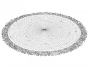 Hand Woven Rafia Jute Braided Rug Round Natural 3D Model