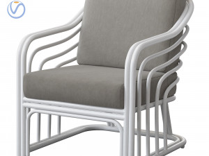 Lincoln brooks Belgravia Outdoor White Chair 3D Model