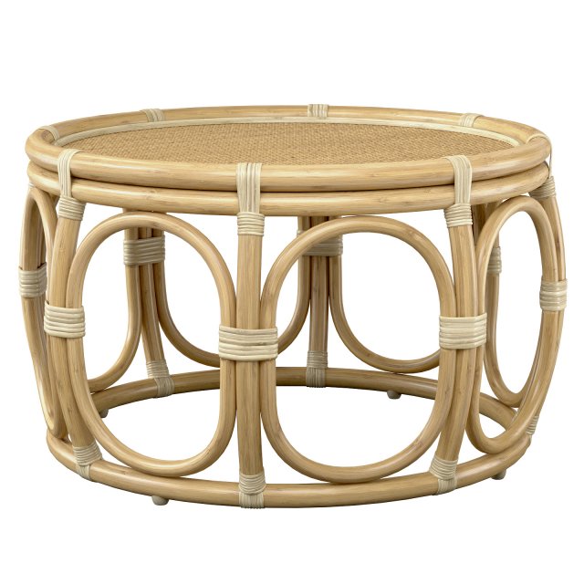 Ter Round Wicker rattan bamboo table Model 3D .c4d .max .obj .3ds .fbx .stl .blend 