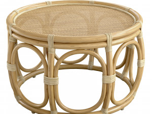 Ter Round Wicker rattan bamboo table Model 3D