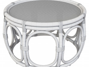 Ter Round Wicker rattan bamboo table Model 3D