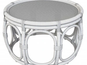 Ter Round Wicker rattan bamboo table 3D Model