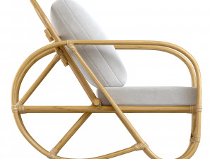 Handmade curved bamboo chair 3D 모델