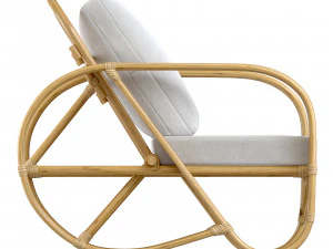 Cadeira curva feita &agrave; m&atilde;o em bambu Modelo 3D