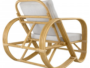 Handmade curved bamboo chair 3D 모델