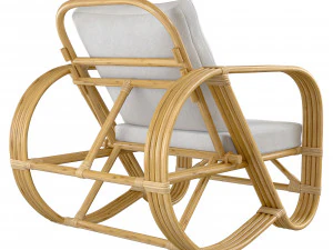 Cadeira curva feita &agrave; m&atilde;o em bambu Modelo 3D