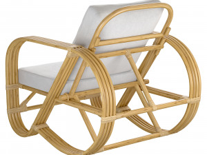 Handmade curved bamboo chair 3D 모델