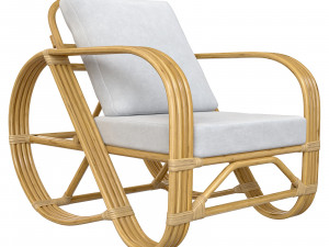 Handmade curved bamboo chair 3D 모델