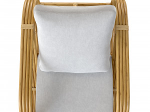 Handmade curved bamboo chair 3D 모델