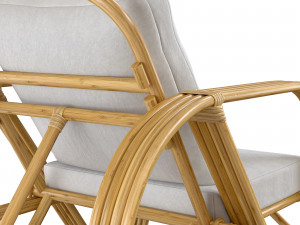 Handmade curved bamboo chair 3D 모델