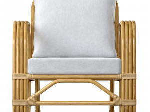 Handmade curved bamboo chair 3D 모델