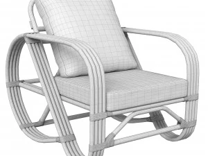 Cadeira curva feita &agrave; m&atilde;o em bambu Modelo 3D
