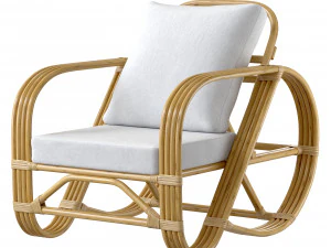 Cadeira curva feita &agrave; m&atilde;o em bambu Modelo 3D