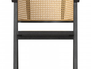 Black A-shaped design wooden rattan chair 3D Модель