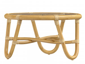 Round rattan table with curved legs 3D Model