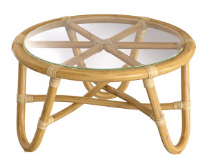 Round rattan table with curved legs 3D Model