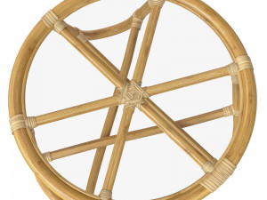 Round rattan table with curved legs 3D Model