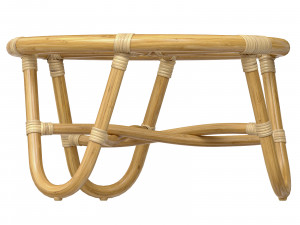 Round rattan table with curved legs 3D Model
