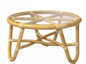 Round rattan table with curved legs 3D Model