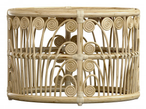Bamboo Round table with rattan tabletop 3D Model