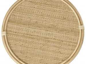 Bamboo Round table with rattan tabletop 3D Model