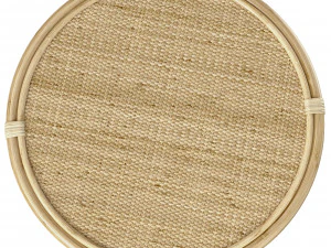 Bamboo Round table with rattan tabletop 3D Model