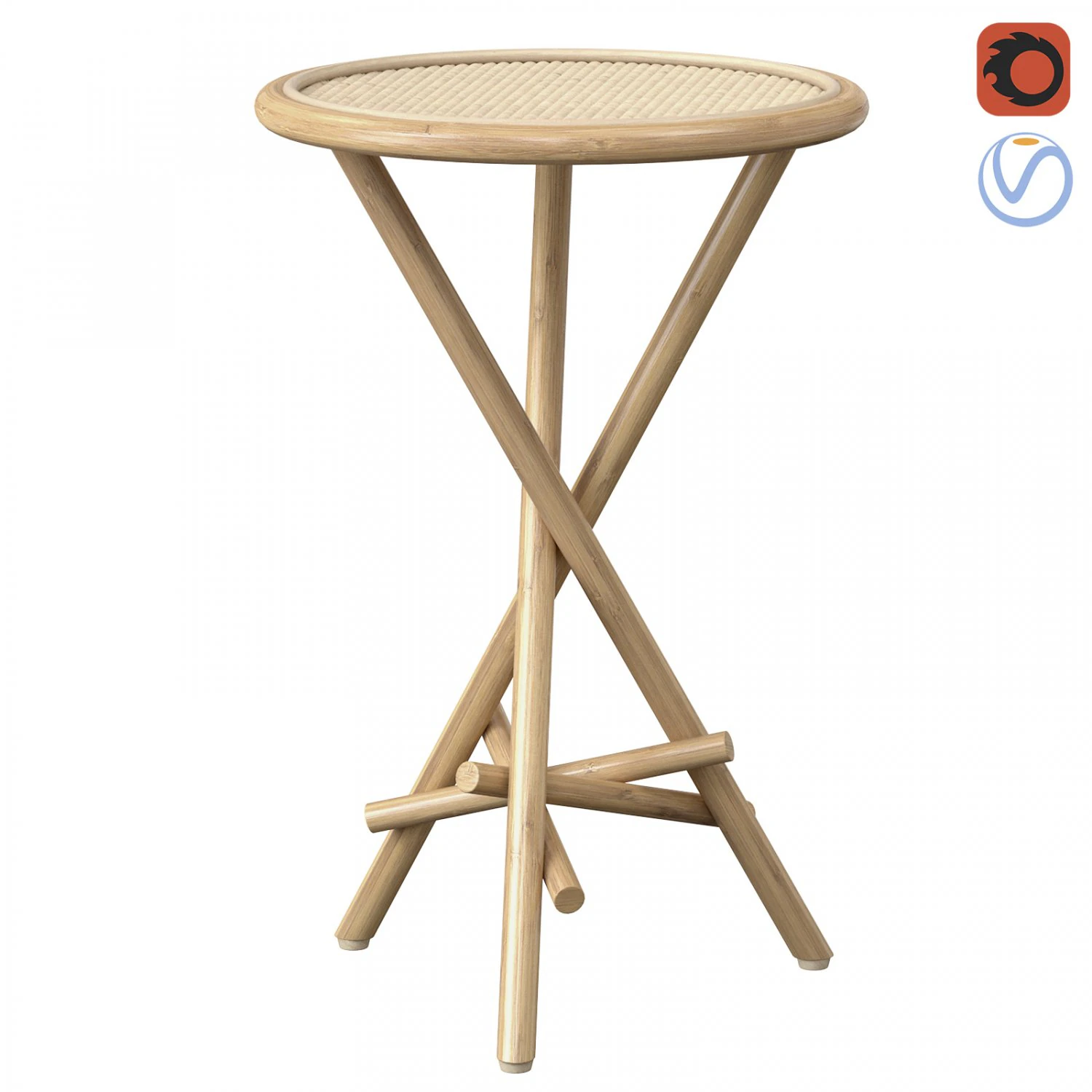 Gypsy Rattan Side Table Lincoln brooks 3D Model .c4d .max .obj .3ds .fbx .stl .blend 