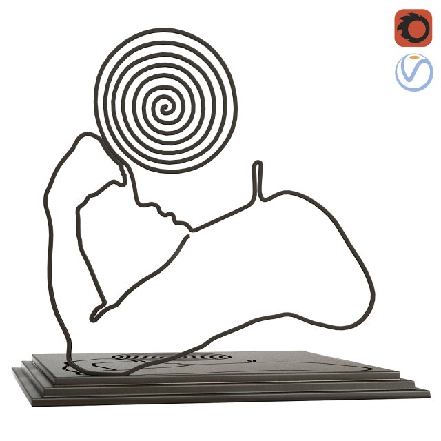 Quinn Lorenzo The Thinker decor sculpture 3D-Modell .c4d .max .obj .3ds .fbx .stl .blend 