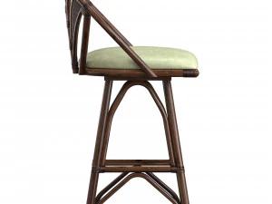 Linkoln brooks Tropicool Rattan Barstool Dark Brown Wash 3D Model