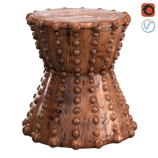 Kurt Stool Wooden Natural Modelo 3D .c4d .max .obj .3ds .fbx .stl .blend 