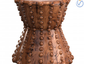 Kurt Stool Wooden Natural Modèle 3D