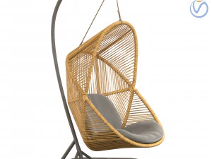Kursi sarang AirTouch rotan garis tebu Model 3D