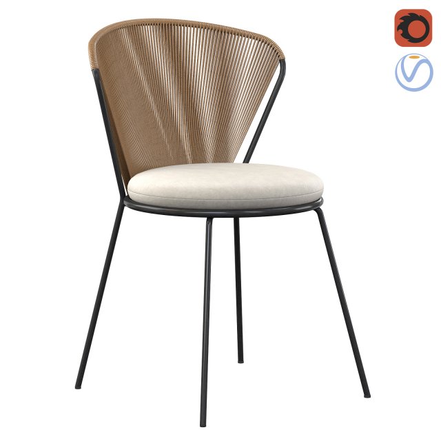PEEK RATTAN OUTDOOR DINING CHAIR 3D 모델 .c4d .max .obj .3ds .fbx .stl .blend 