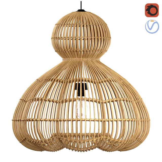 Aurelia Pendant Lamp In Rattan Modèle 3D .c4d .max .obj .3ds .fbx .stl .blend 