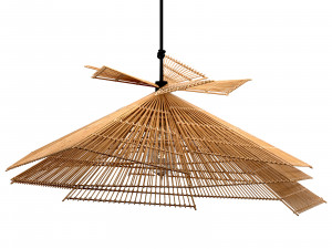 Franck Pendant Lamp Natural Rattan Medium 3D-Modell